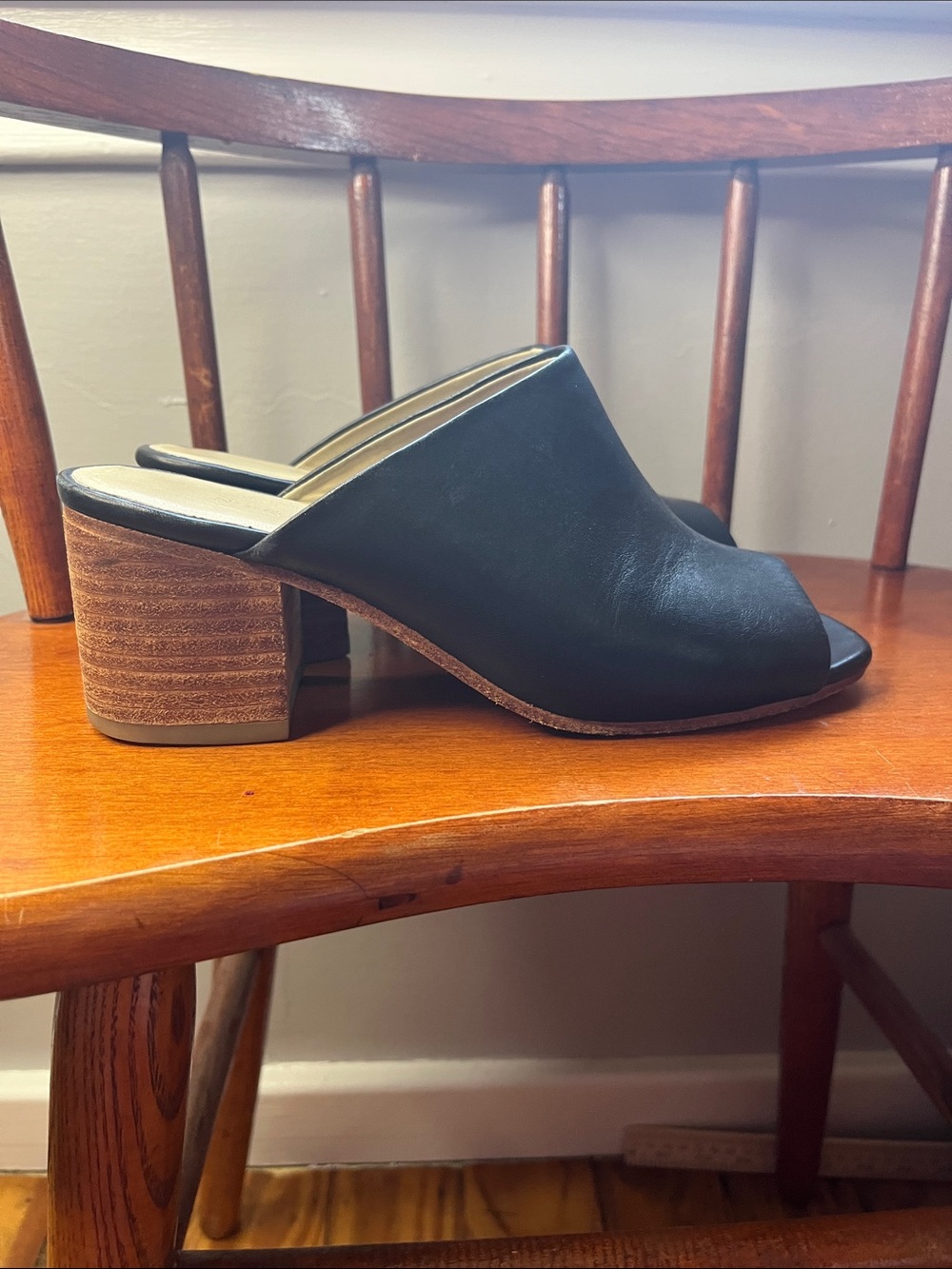 Nisolo Paloma Open Toe Mule Black Leather Sandals Women’s Size 7 - Picture 3 of 11
